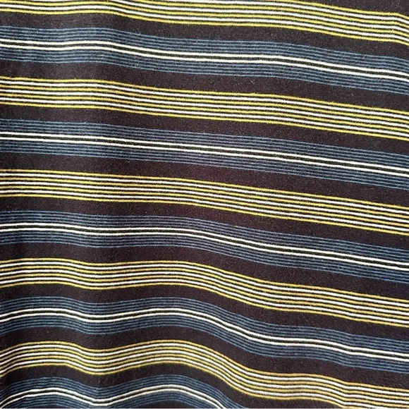 Vintage 90s LEE Riveted Striped V-Neck Tshirt Sz Lg - Picture 2 of 5